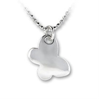 Simple High Polished Cute Butterfly Necklace