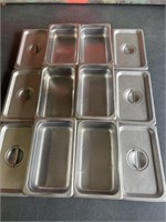 Stainless Steel Pans W/lids (1/3, 2”deep)