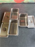Stainless Steel Pans W/lids (1/3, 4” Deep)