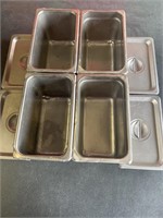 Stainless Steel Pans W/lids (1/3, 6” Deep)