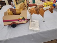 Dallas Barbie Doll Horse with Trailer and Horse