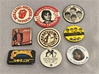 The Beatles, Fleetwood Mac, Rolling Stones Pins