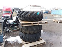 (3) 17.5LX24 Tractor Tires & Rims