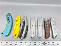 (7) pocket knives razor blades