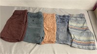 5 Various Brands Of Shorts- Men's Large