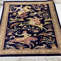 Hand Knotted Persian Silk Rug  2.10x1.11 ft   #467