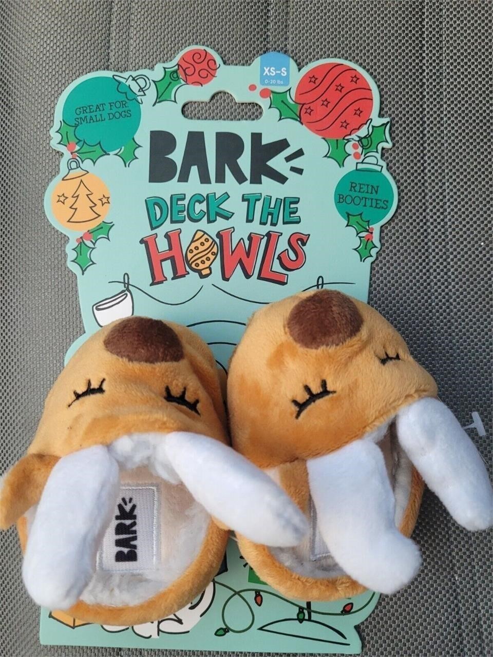 BARK Slippers Holiday Dog Toy - Rein Booties