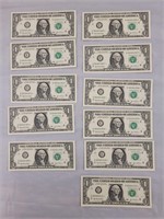 11-  $1.00 Star Notes Sequential Serial Numbers