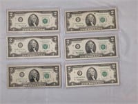 6 - $2.00 Bills  1976