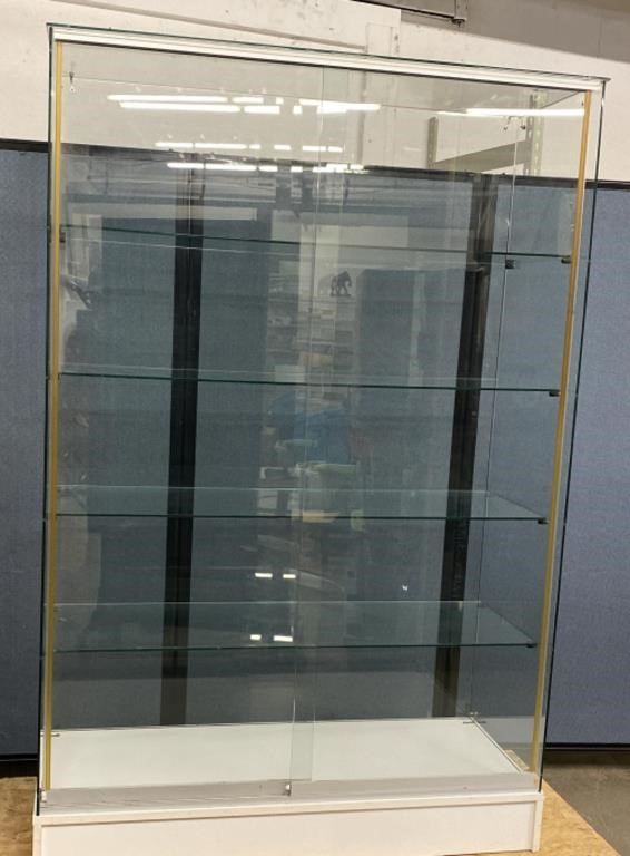 Large Glass Showcase W/ 4 Glass Shelves