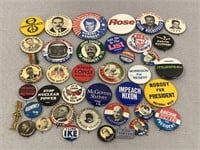 39 Vintage Political Pins