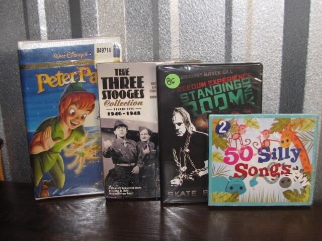 Misc Lot Of Movies and VHS Peter Pan, CD So Silly