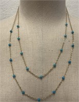 2 14k Yellow Gold Necklaces With Turquoise