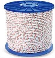 500ft Twisted 7/16" Poly Rope, White and Orange