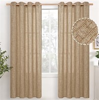 YoungsTex Natural Linen Curtains 72 Inch Long for