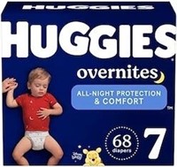 Huggies Overnites  Size 7  68 Ct (41+ lbs)