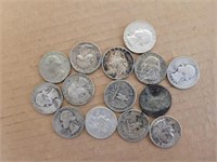 14 Silver Washington Quarters
