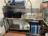 S/S Left Dishwasher Tabling w/ Sink & Pre Rinse Ho