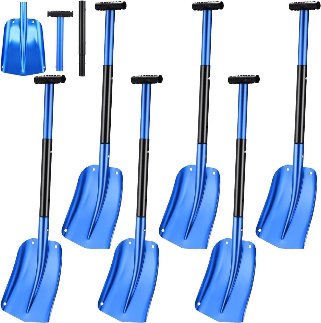 6-Piece Foldable Snow Shovel, 33" Blue