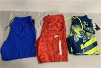 3 Pairs Of Nike Swim Trunks Size: Large