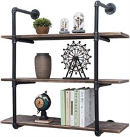 36in Industrial Pipe Shelving Wall Mounted  3 Tier