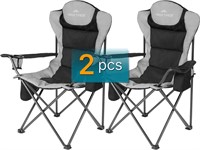 ABSCONDO Camping Chairs 300lbs  2 Pcs Black