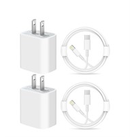 2 Pack 3M iPhone Charger USB C Fast Charger