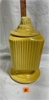Vtg Cookie Jar Cannister Yellow Lidded