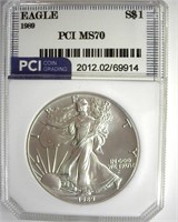 1989 Silver Eagle MS70 LISTS FOR $1200