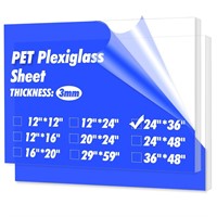 Art3d Plexiglass Sheets  36x24  2 Pack