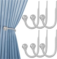 Curtain Holdbacks Silver 6pcs