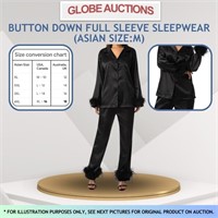 NEW BUTTON DOWN FULL SLEEVE SLEEPWEAR(ASIAN SIZE:M