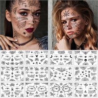 48 Sheets Temporary Spider Face Tattoos