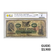 1863 $10 LEGAL TENDER UNITED STATES NOTE PCGS G6