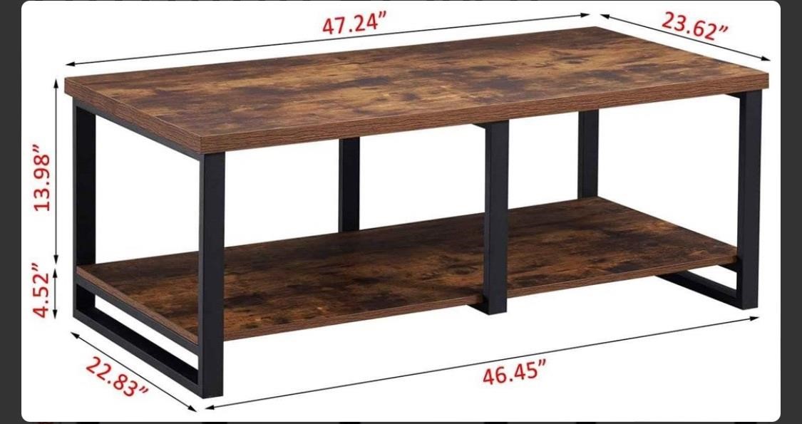 $386 -47 Inch Industrial Coffee Table