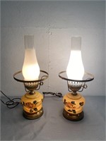 2 Electric Lamps W/ Hurricanes