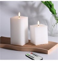($39) White Square Flameless Candles