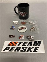 Team Penkse Racing Mug, Pins, & Sticker