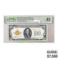 1928 $100 GOLD CERTIFICATE NOTE PMG CH EF45
