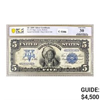 1899 $5 CHIEF SILVER CERTIFICATE NOTE PCGS VF3