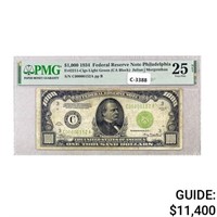 1934 $1,000 LIGHT GREEN SEAL FRN PHILADELPHIA, PA