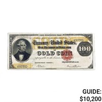 1882 $100 BENTON GOLD CERT. NAPIER/THOMPSON V