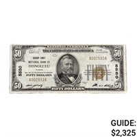 1929 $50 BISHOP FNB OF HONOLULU, HI