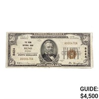 1929 $50 THE RENO NB OF RENO, NEVADA
