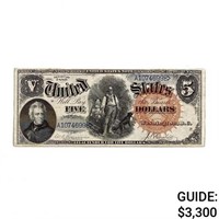 1880 $5 WOODCHOPPER LT UNITED STATES VF+