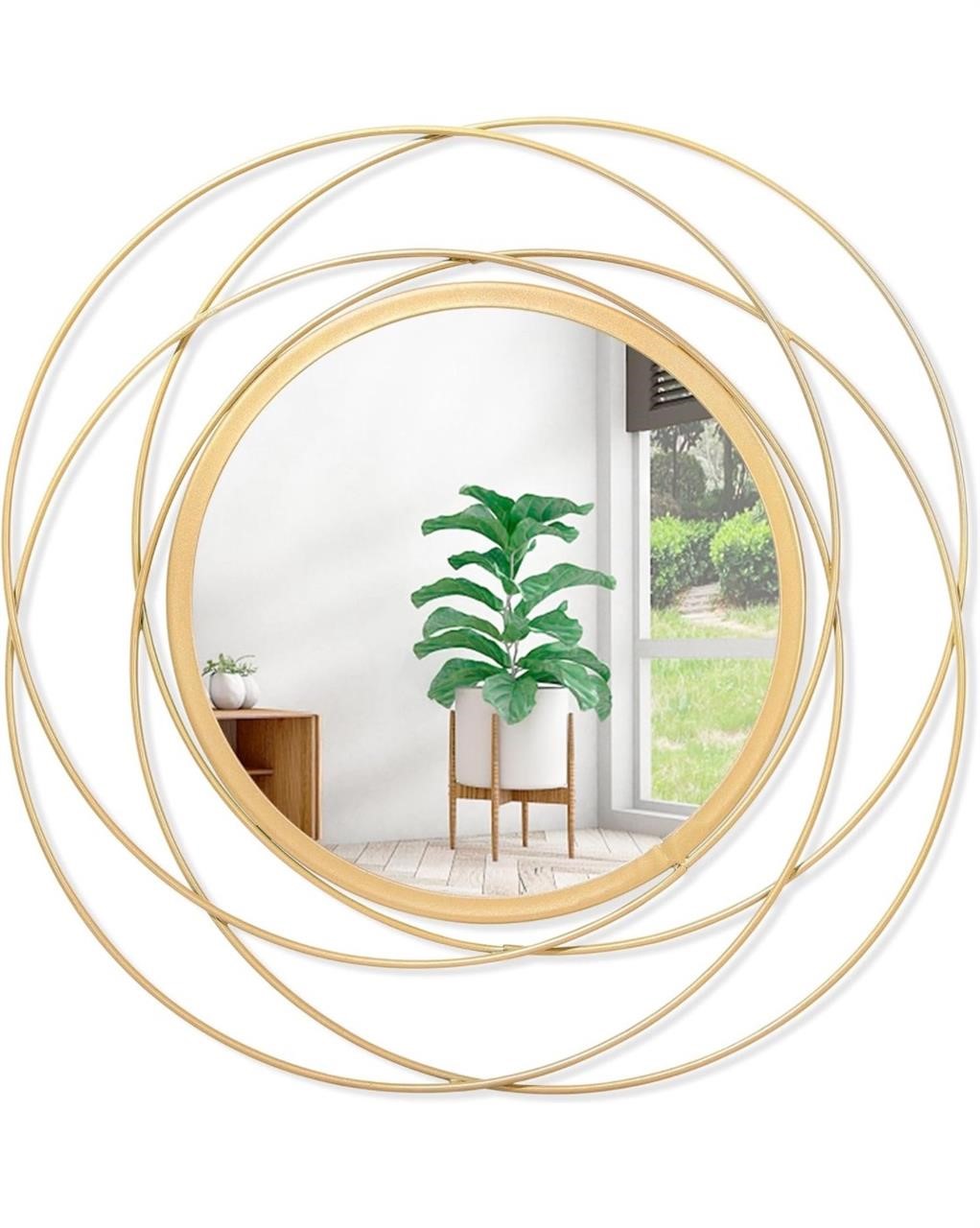 Round Mirror with Iron Metal Wire Frame