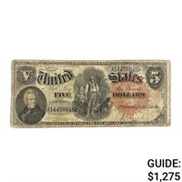 1880 $5 WOODCHOPPER LT UNITED STATES NOTE