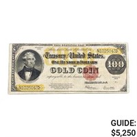 1922 $100 BENTON GOLD CERT. NOTE VF