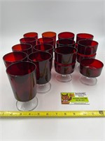 Lot of Ruby Goblets and Sherbets 20pcs France