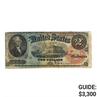 1869 $2 RAINBOW LT UNITED STATES NOTE VF